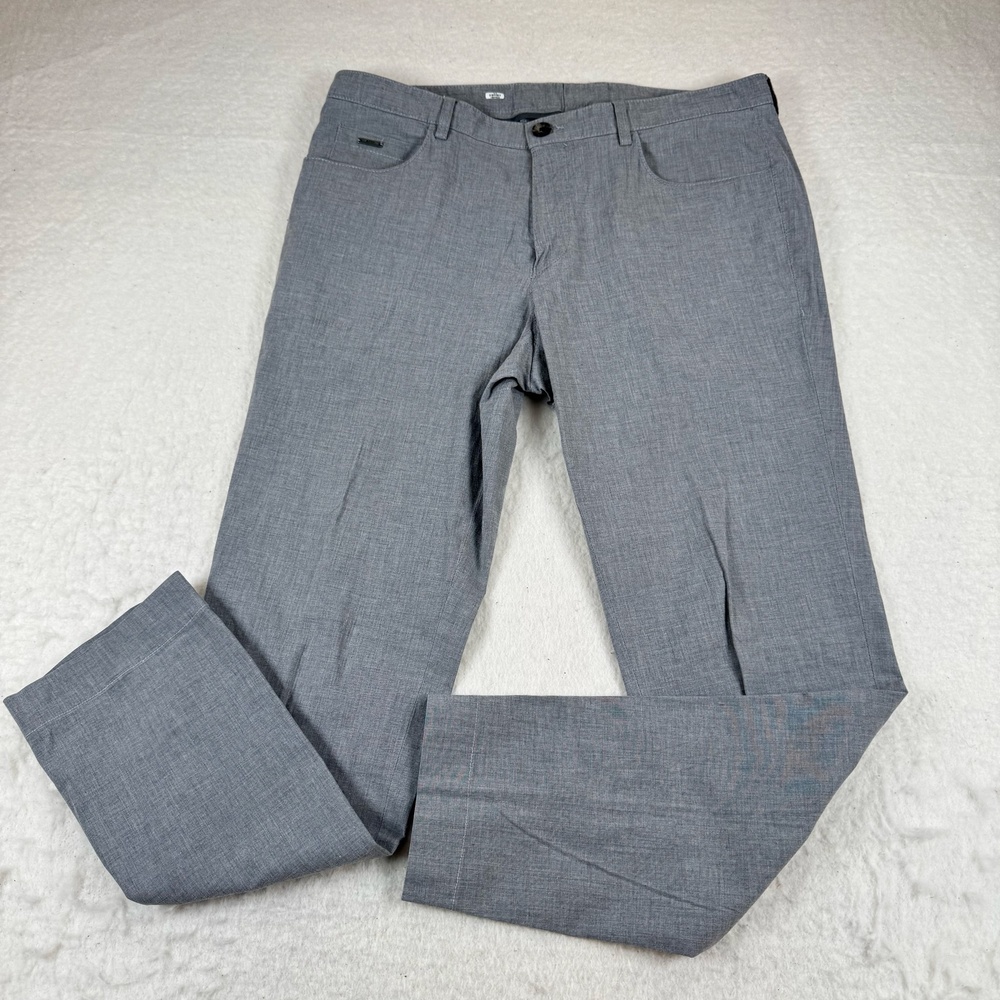 Hugo Boss Pants Mens Size 32x26 Gray Chambray 5 Pocket Chino Straight Leg